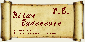 Milun Budečević vizit kartica